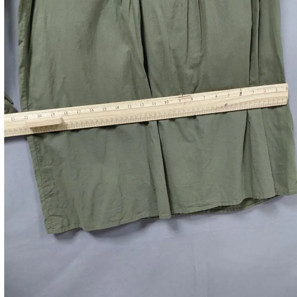 Nili Lotan Duane Made in USA Green Mini Pleated Shirt Dress Women Size S